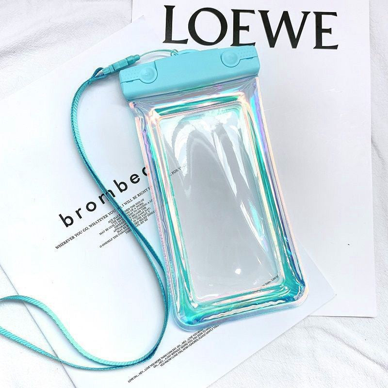 Husa subacvatica Holografica Waterproof Kaveny, Snowproof, Universala, Impermeabila, cu Snur, pentru telefon sau documente, Bleu