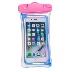 Husa subacvatica Holografica Waterproof Kaveny, Snowproof, Universala, Impermeabila, cu Snur, pentru telefon sau documente, Roz