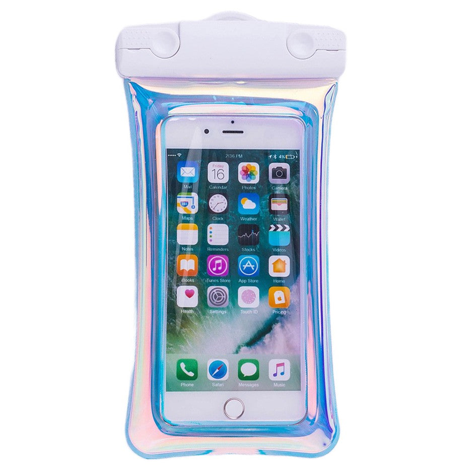 Husa subacvatica Holografica Waterproof Kaveny, Snowproof, Universala, Impermeabila, cu Snur, pentru telefon sau documente, Alb