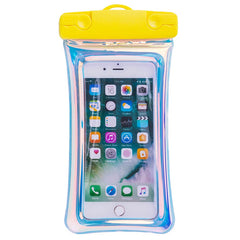 Husa subacvatica Holografica Waterproof Kaveny, Snowproof, Universala, Impermeabila, cu Snur, pentru telefon sau documente, Galben