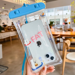 Husa subacvatica Kids Waterproof Kaveny, Snowproof, Universala, cu Snur, pentru telefon sau documente, Bears, Albastru