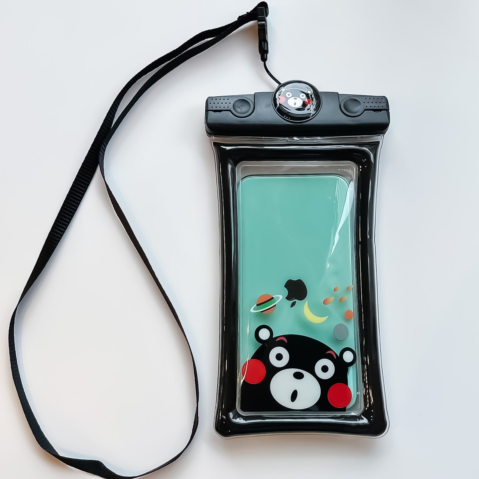 Husa subacvatica Mascot Waterproof Kaveny, Snowproof, Universala, cu Snur, pentru telefon sau documente, Bear, Negru