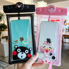 Husa subacvatica Mascot Waterproof Kaveny, Snowproof, Universala, cu Snur, pentru telefon sau documente, Bear, Negru