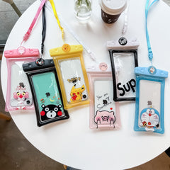 Husa subacvatica Mascot Waterproof Kaveny, Snowproof, Universala, cu Snur, pentru telefon sau documente, Piggy, Roz