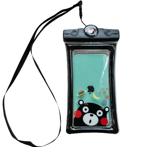 Husa subacvatica Mascot Waterproof Kaveny, Snowproof, Universala, cu Snur, pentru telefon sau documente, Bear, Negru
