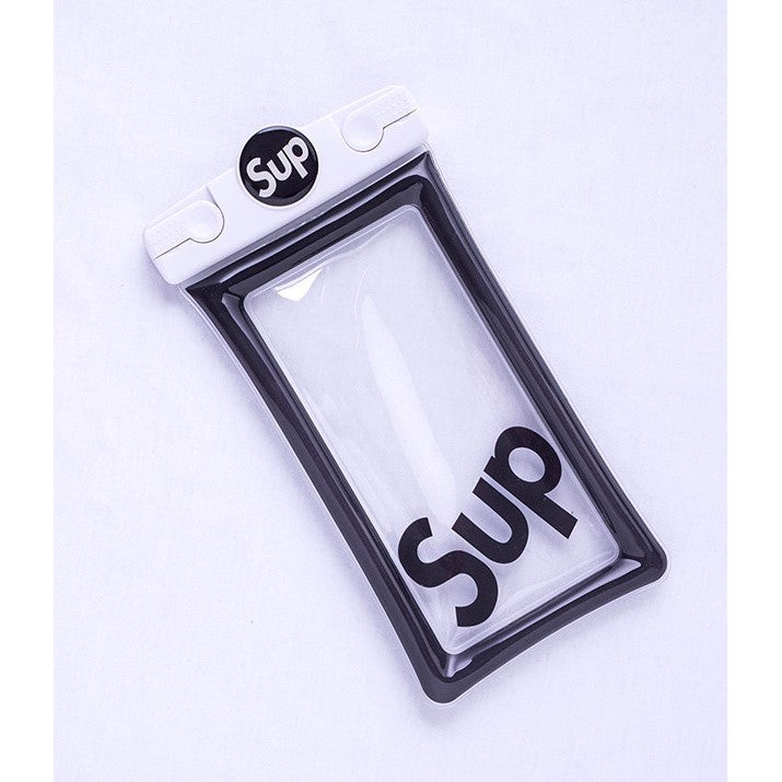 Husa subacvatica Mascot Waterproof Kaveny, Snowproof, Universala, cu Snur, pentru telefon sau documente, Sup, Alb-Negru