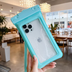 Husa subacvatica Matte Cushion Waterproof Kaveny, Snowproof, Universala, cu Snur, pentru telefon sau documente, Verde Menta