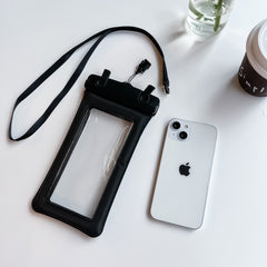 Husa subacvatica Matte Cushion Waterproof Kaveny, Snowproof, Universala, cu Snur, pentru telefon sau documente, Negru