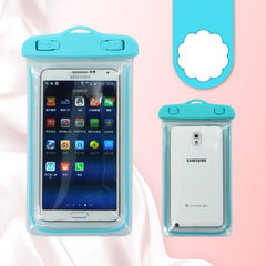 Husa subacvatica Zip Waterproof Kaveny, Snowproof, Universala, Impermeabila, cu Snur, pentru telefon sau documente, Albastru deschis