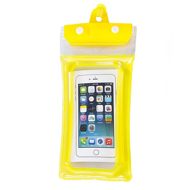 Husa subacvatica Zip Waterproof Kaveny, Snowproof, Universala, Impermeabila, cu Snur, pentru telefon sau documente, Galben
