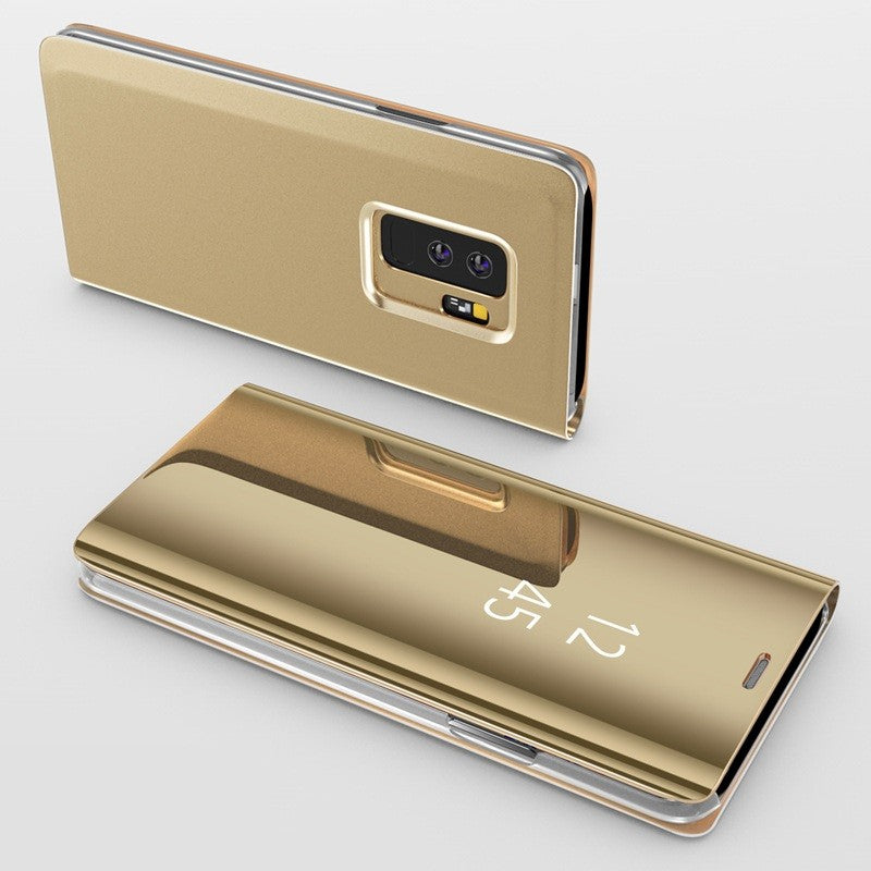 Husa Tip Carte, Kaveny, Compatibila cu Huawei Mate 10 Lite, Flip Cover Oglinda, Auriu