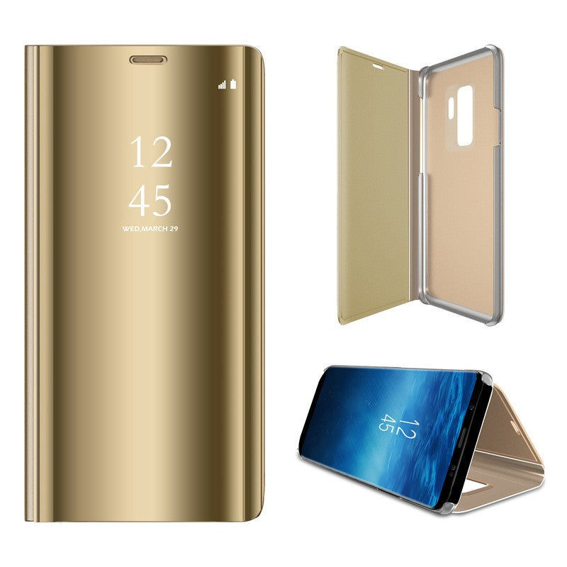 Husa Tip Carte, Kaveny, Compatibila cu Huawei Mate 10 Lite, Flip Cover Oglinda, Auriu