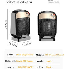 Radiator electric vertical mic Kaveny, incalzitor cu 3 trepte de putere , 1800w, negru