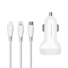 Incarcator auto 2A 2USB   Cablu Micro-USB 2A WUW-T22 Kadeny, Alb