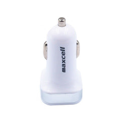 Incarcator auto 2USB Maxcell 1A + 2.1A Alb Cod Produs 08079