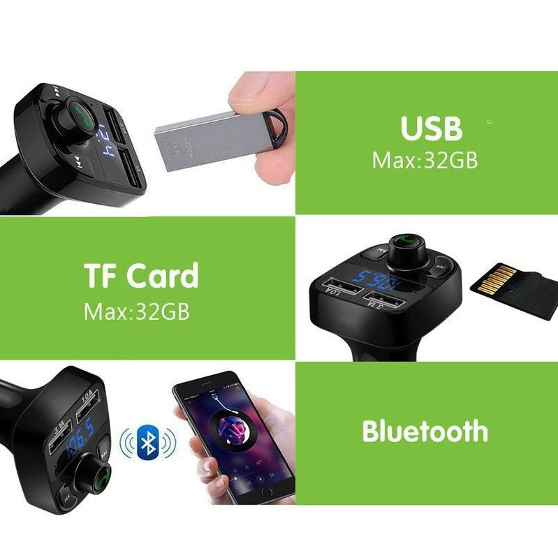 Incarcator Auto cu MP3 Player, Kadeny, Bluetooth 5.0, 5V, 2 x USB, Type C, Negru