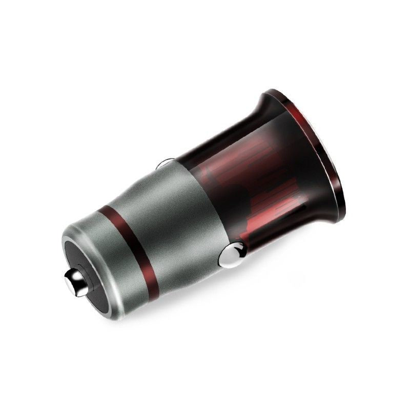 Incarcator auto Fast Charging 3A + Cablu Lightning 1m Argintiu Cod Produs 08079