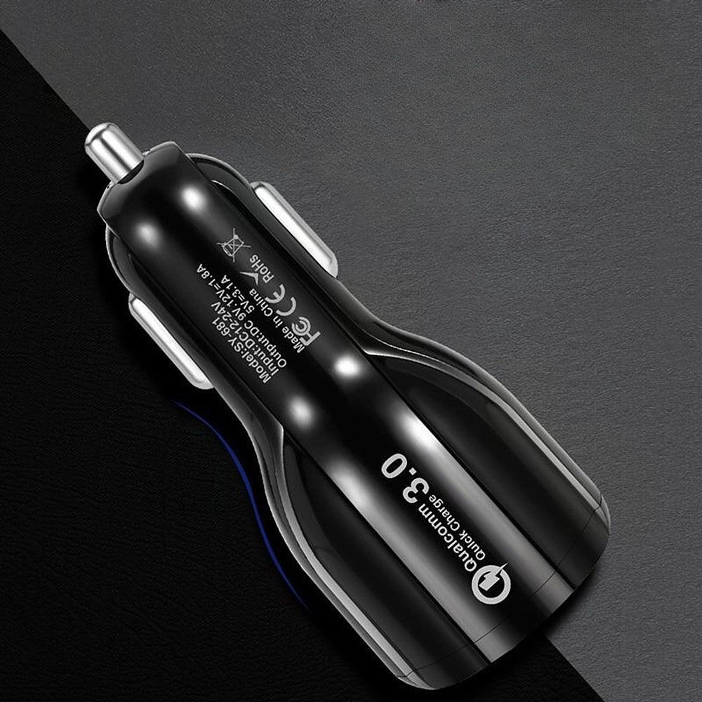 Incarcator Auto, Kadeny, Pentru Bricheta, Incarcare Rapida, Interfata USB, 12V-24V, Negru