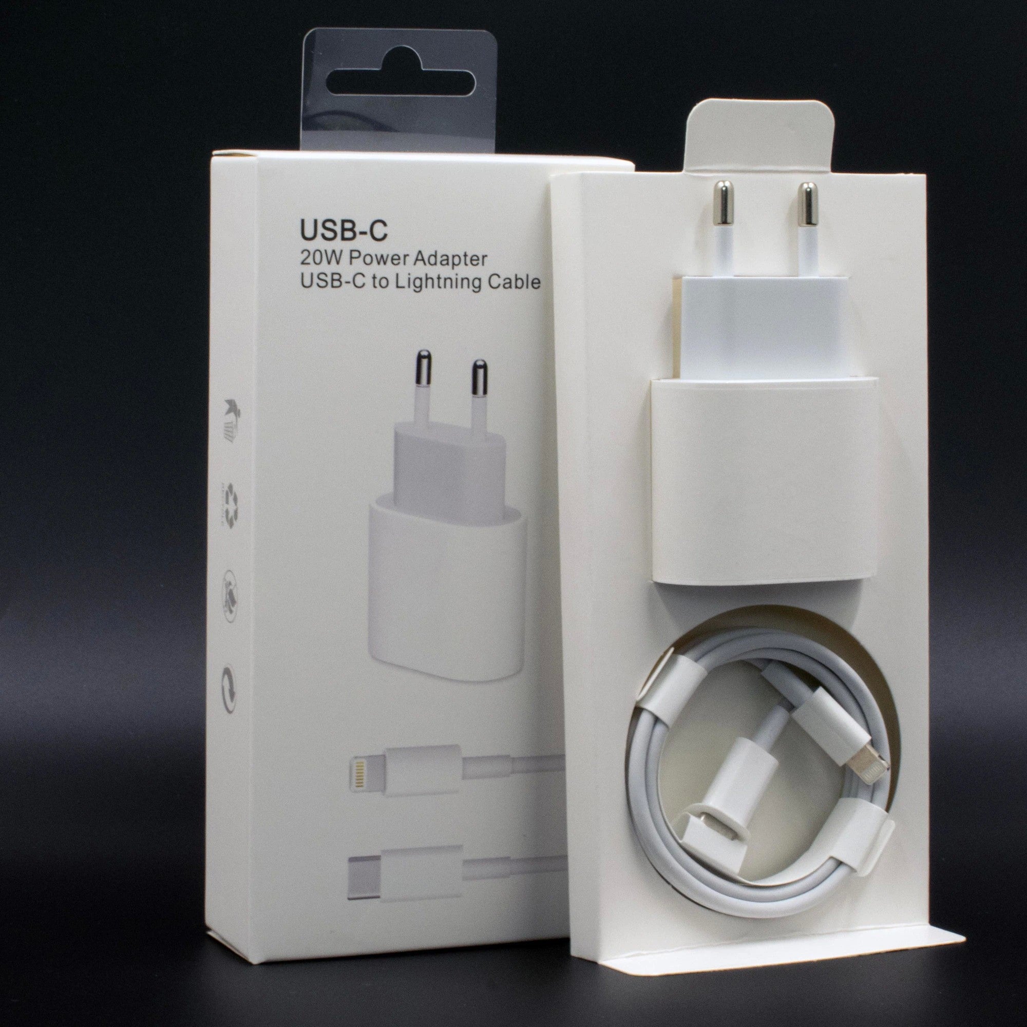 Incarcator compatibil cu iPhone, USB Type-C, Fast charge, Putere 20W, Kadeny, Alb