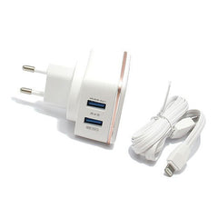 Incarcator Lightning cu 2 porturi USB 2,4 A Alb 1 m Cod Produs 08079