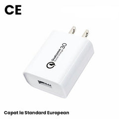 Incarcator Retea Fast Charge 5V3A, Kadeny, Capat STANDARD EUROPEAN QC 3.0, 18W, Fara Cablu, Alb