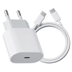 Incarcator Super Fast Charge, Kadeny, Incarcator Fast Charge Compatibil Apple, 35 W, USB-C Adaptor, Cablu inclus USB-C, Alb