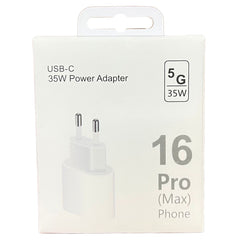 Incarcator Super Fast Charge, Kadeny, Incarcator Fast Charge compatibil Apple, 35 W, Incarcator Fast Charge USB-C to USB-C, fara cablu, Alb