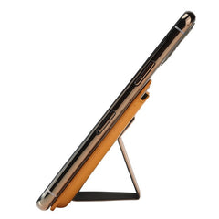 Accesoriu pentru telefon 3 in 1 Kadeny, incarcator Wirelles Magsafe, portofel si suport, maro