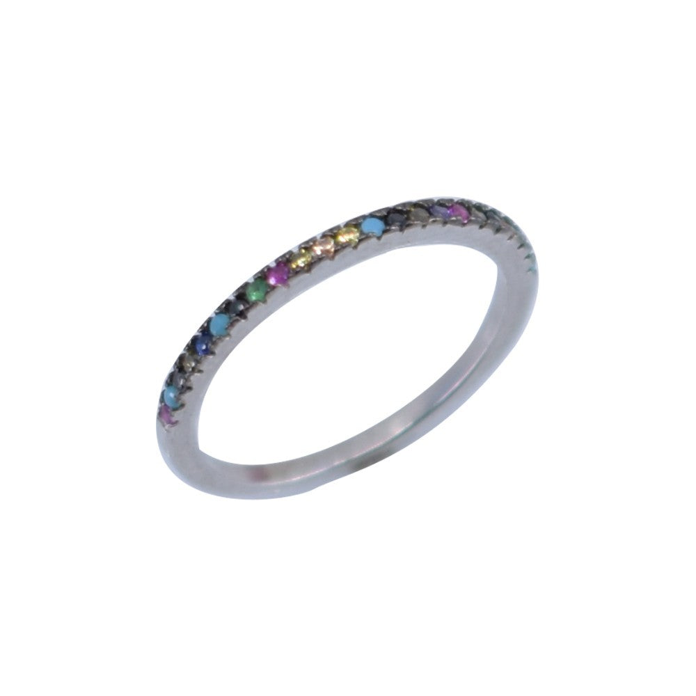 Inel Argint 925 cu Minizirconii Colorate, Marime 54