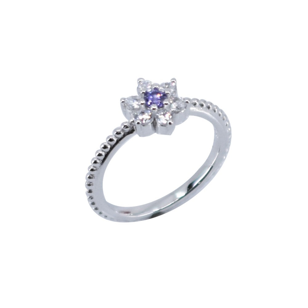 Inel Argint 925 Floare cu Zirconii, Marime 54, 1.77 g