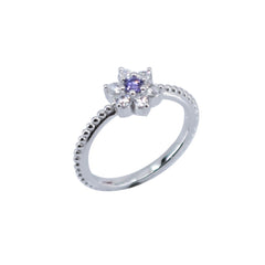 Inel Argint 925 Floare cu Zirconii, Marime 54, 1.77 g