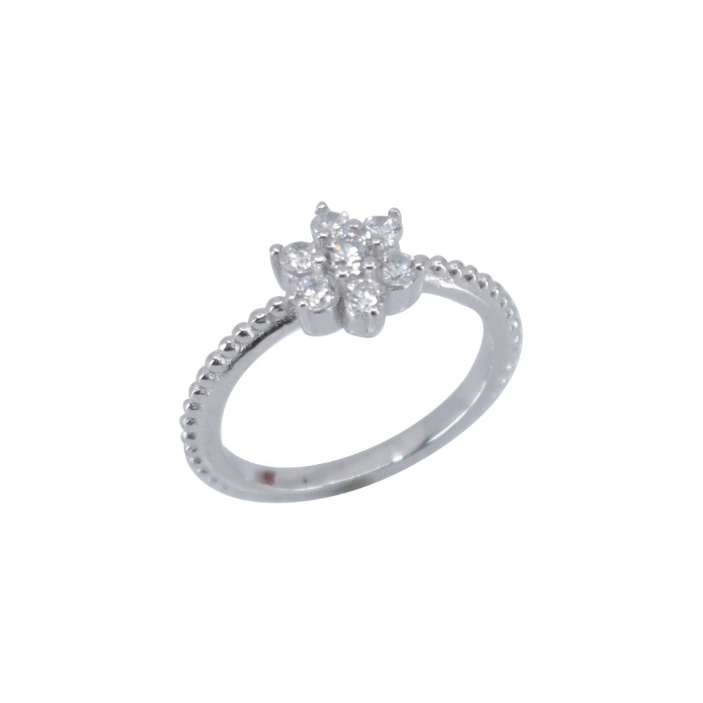 Inel Argint 925 Floare cu Zirconii, Marime 54, 1.77 g