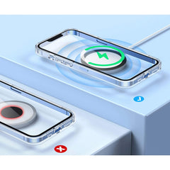 Inel Magnetic incarcare fara fir, montare auto, MagSafe Silicone pentru Apple iPhone 12 / 13 / 14, Negru