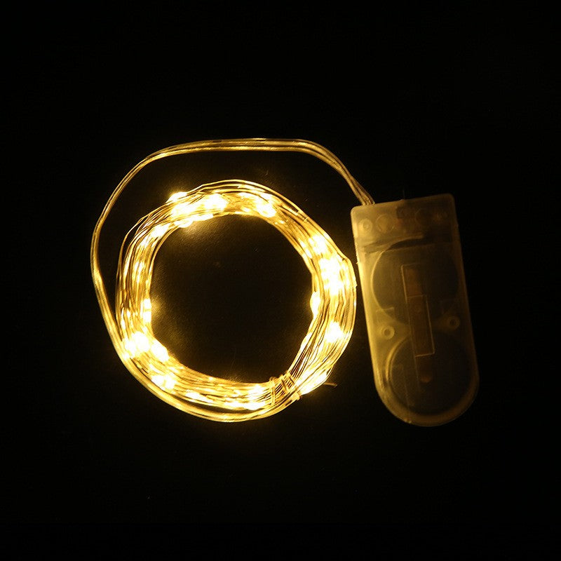 Instalatie Craciun, 1 metru, 10 LED-uri, Alb Cald, cu baterii, fir cupru, liniar, interior/exterior, Kaveny