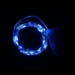 Instalatie Craciun, 1 metru, 10 LED-uri, Albastru, cu baterii, fir cupru, liniar, interior/exterior, Kaveny
