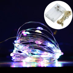 Instalatie de Craciun, Kaveny, Decoratiune de Craciun, 100 Beculete LED, cu Baterii si Telecomanda, cu 8 Functii, Lungime 10 m, Multicolor