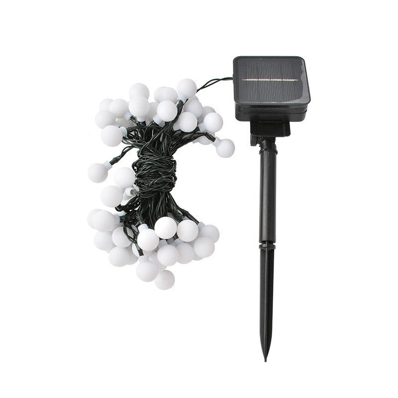 Instalatie Craciun, 12 metri, 100 de LED-uri cu ornament tip Bulb, 8 jocuri de lumini alb rece, cu energie solara, liniar, interior/exterior, Kaveny