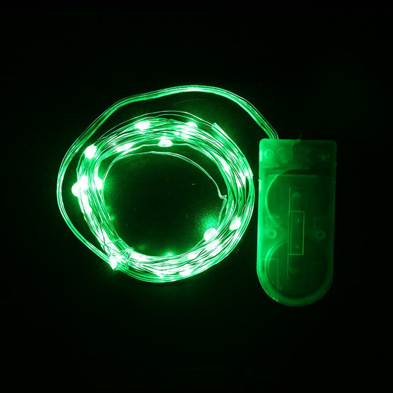 Instalatie Craciun, 2 metri, 20 LED-uri, Verde, cu baterii, fir cupru, liniar, interior/exterior, Kaveny