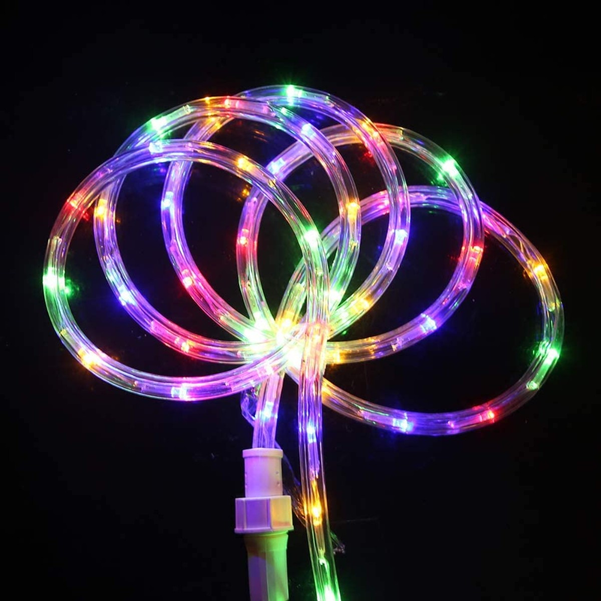 Instalatie Craciun, 26 m, 624 Led-uri, Furtun Luminos, Multicolor, Transformator, 8 jocuri de lumini, Sectionabila, 220 V, Kaveny
