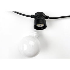 Instalatie Craciun, 5 metri, 15 Becuri LED rotunde, pentru exterior cu incarcare la sursa de curent si telecomanda cu 8 functii, Kaveny