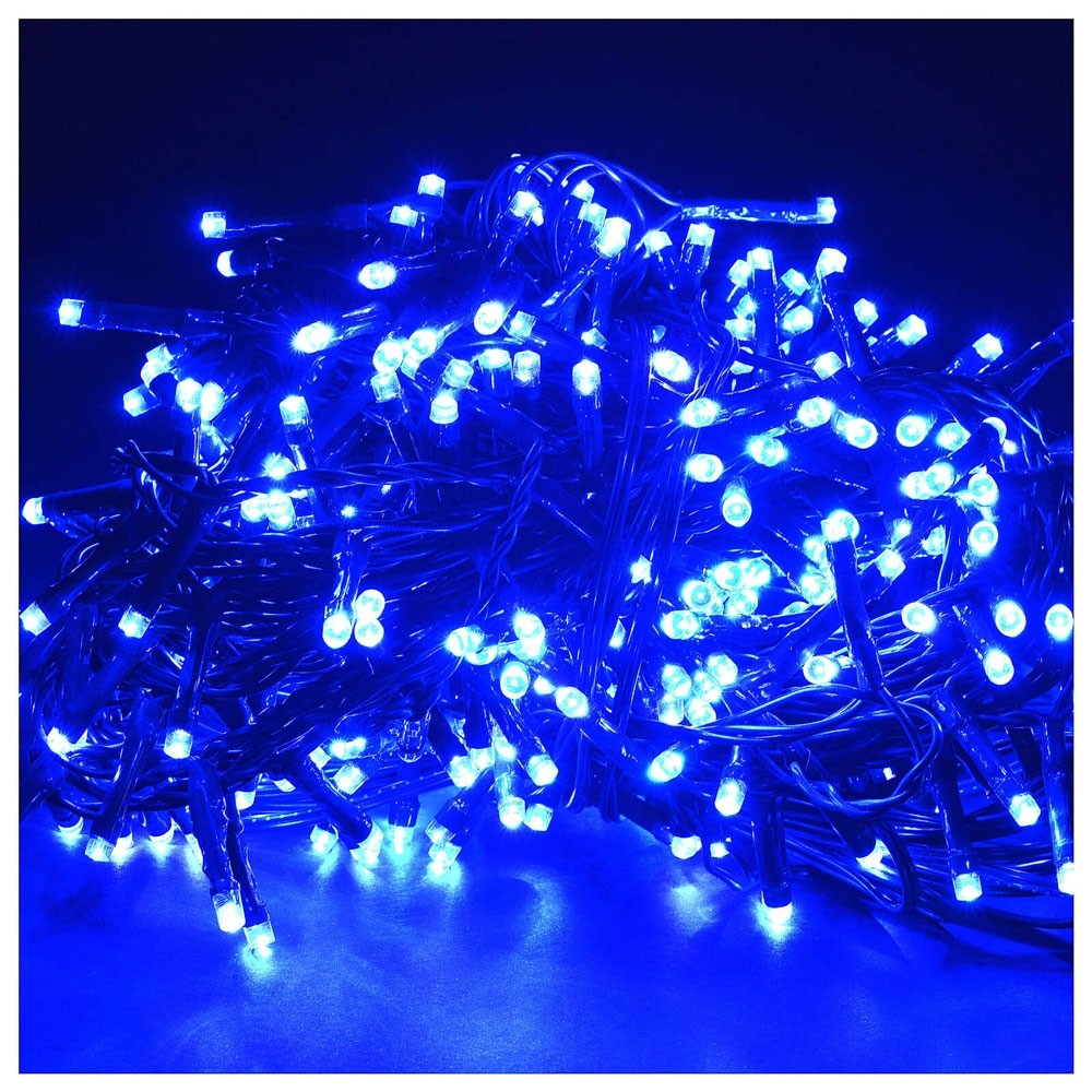 Instalatie Craciun, 35 m, 1001 Led-uri ,Franjuri, Albastru, Flash, Transformator cu telecomanda, Interconectabila, Prelungitor 5 m inclus, Fir Transparent, Kaveny