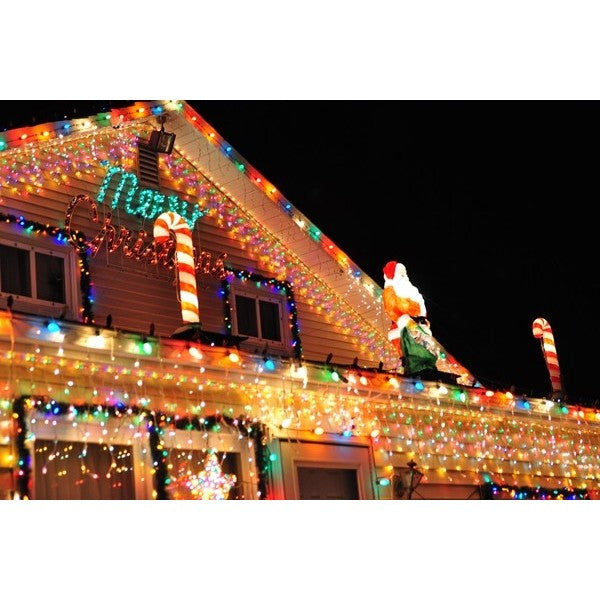 Instalatie Craciun, 40 m, 1144 Led-uri ,Franjuri, Multicolor, Flash, Transformator cu telecomanda, Interconectabila, Prelungitor 5 m inclus, Fir Transparent, Kaveny