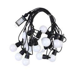 Instalatie Craciun, 5 metri, 10 Becuri LED rotunde, pentru exterior cu incarcare la sursa de curent, Kaveny