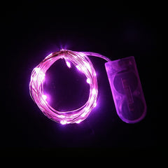 Instalatie Craciun, 5 metri, 50 LED-uri, Roz, cu baterii, fir cupru, liniar, interior/exterior, Kaveny