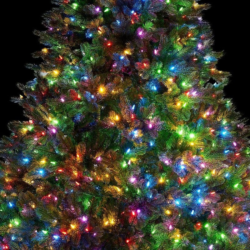 Instalatie Craciun, 50 m, 500 Led-uri ,Liniara, Rosu/Albastru/Rosu/Verde, Flash, Transformator cu telecomanda, Interconectabila, Prelungitor 3 m inclus, Fir Verde, Kaveny