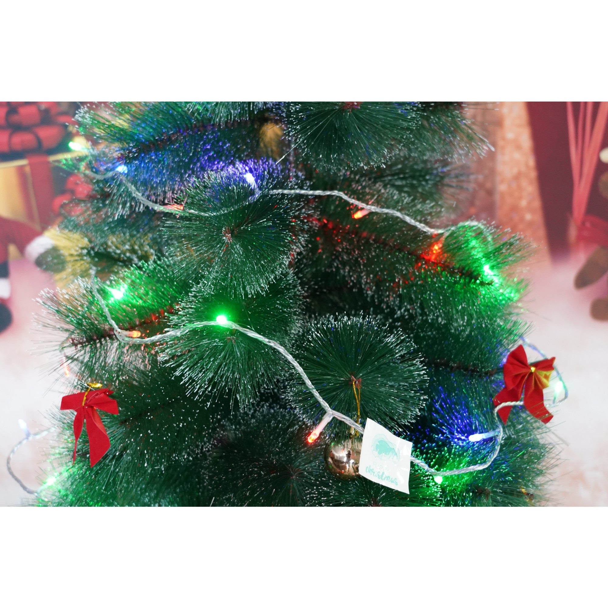 Instalatie Craciun, 50 m, 500 Led-uri ,Liniara, Rosu/Albastru/Rosu/Verde, Flash, Transformator cu telecomanda, Interconectabila, Prelungitor 3 m inclus, Fir Verde, Kaveny