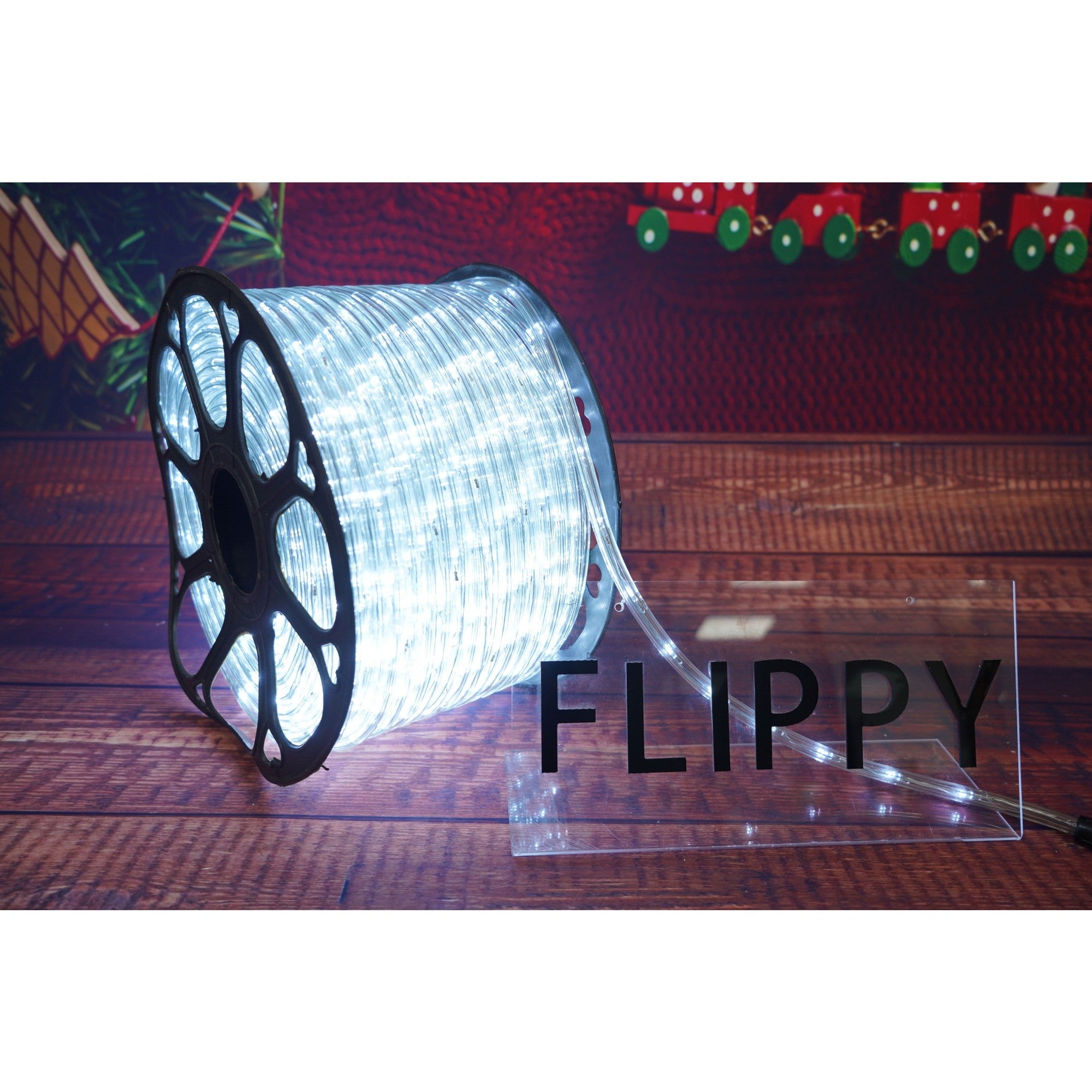 Instalatie Craciun, 63 m, 1512 Led-uri, Furtun Luminos, Alb rece, Transformator, 8 jocuri de lumini, Sectionabila, 220 V, Kaveny
