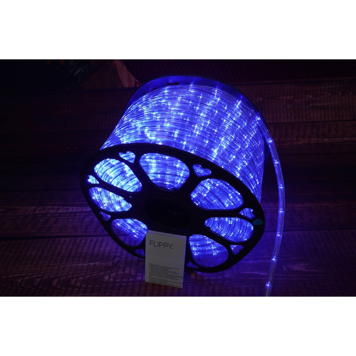 Instalatie Craciun, 63 m, 1512 Led-uri, Furtun Luminos, Albastru, Transformator, 8 jocuri de lumini, Sectionabila, 220 V, Kaveny