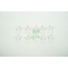 Instalatie Craciun cu ornamente stea, 1 m, 10 LED-uri, Alb Cald, Baterii, Fir Transparent, Kaveny
