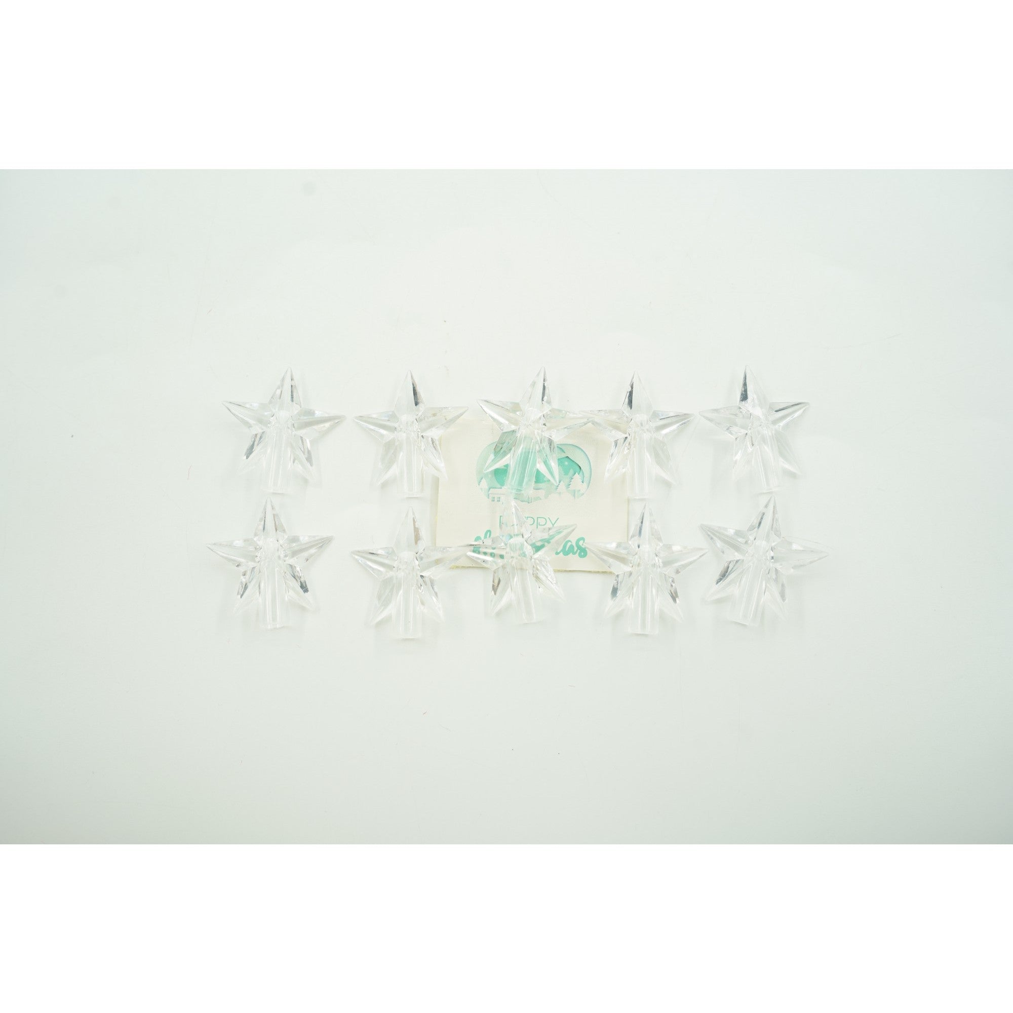 Instalatie Craciun cu ornamente stea, 5 m, 50 LED-uri, Multicolor, Baterii, Fir Transparent, Kaveny
